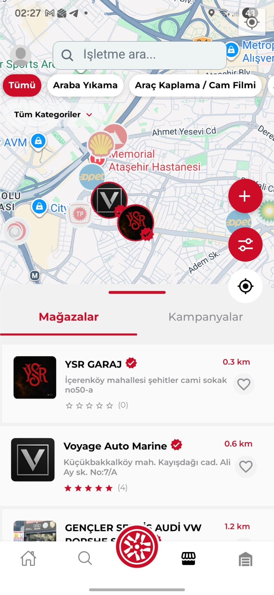 MyGarage · Dükkanlar